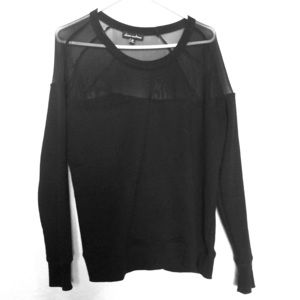 Light sweater with sheer shoulders